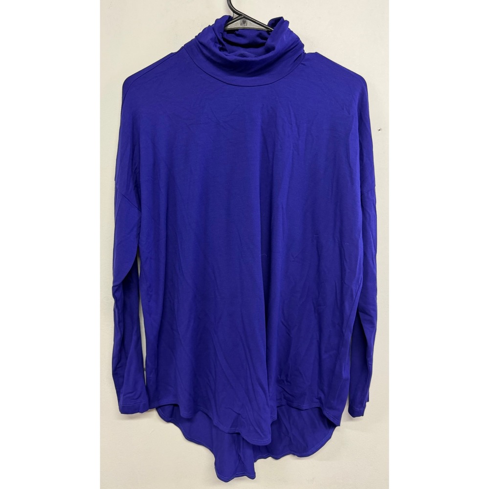 Eileen Fisher Purple Viscose Stretch Turtleneck High Low Top Small S/P